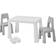 Liberty House Toys Kid's Height Adjustable Table & 2 Chairs Set Grey/White