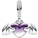 Pandora Vampire Winged Heart Dangle Charm - Silver/Purple