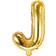 PartyDeco Letter Balloons 'J' 35 cm Gold