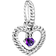 Pandora February Birthstone Heart Dangle Charm - Silver/Purple