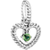 Pandora August Birthstone Heart Dangle Charm - Silver/Green