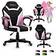 Huzaro Chaise Gaming Ranger 1.0 rose pour enfants Ergonomique, réglable en hauteur, accoudoirs moelleux Rose