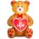 GlitzHome Bear with Heart Figurine 72"