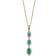 Elements Marquise Drop Pendant Necklace - Gold/Emerald/Diamonds