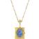 1928 Jewelry Rectangular 4 Way Locket Necklace - Gold/Blue