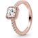 Pandora Square Sparkle Halo Ring - Rose Gold/Transparent