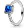 Pandora Square Sparkle Halo Ring - Silver/Blue/Transparent