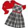 Bonnie Jean Plaid Dress With Shrug 2-Piece Set