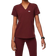 FIGS Catarina One-Pocket Scrub Top - Burgundy