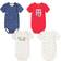 Tommy Hilfiger Baby's Bodysuit Set 4-pack - Blue/Scarlet/Vanilla