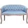 Dkd Home Decor Blue Polyester Rubberwood Sofa 42.1" 2 Seater