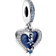 Pandora Celestial Shooting Star Heart Double Dangle Charm - Silver/Blue/Transparent