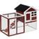 Pawhut 122cm Wooden Rabbit Hutch Bunny Cage Pet House with Tray Ladder Run