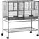 Pawhut Double Rolling Bird Cage with Removable Metal Tray Storage Shelf