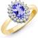 Jewelco London Classic Royal Cluster Ring - Gold/Silver/Tanzanite/Diamonds