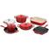 Le Creuset Cerise Signature Enameled Cast Iron Cookware Set with lid 10 Parts