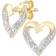 Jewelco London Heart Studs - Gold/Diamondsb