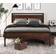 Sha Cerlin Queen Metal Platform with Wooden Headboard and Footboard