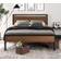 Sha Cerlin Queen Metal Platform with Wooden Headboard and Footboard