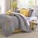 Chic Home Embroidery Bedspread White, Black, Yellow, Grey (228.6x228.6cm)