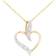 Jewelco London Heart Pendant Necklace - Gold/Diamonds