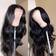 IUPin 4x4 Body Wave Lace Front Wig 24 inch Natural Black