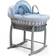 Clair De Lune Waffle Grey Wicker Moses Basket Grey Rocking Stand