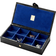 Aspinal of London Men's Cufflink Box - Deep Shine Black Croc & Cobalt Blue