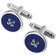 Aspinal of London Button Cufflinks - Silver/Blue