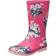 Joules Roll Up Flexible Printed Wellies - Pink Floral