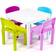 Humble Crew White Table/Pastel Chairs Kids Plastic 4 Set