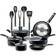 SereneLife - Cookware Set with lid 15 Parts