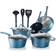 NutriChef Lines Pattern Cookware Set with lid 11 Parts