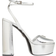 Prada Leather Platform Sandal - Silver
