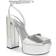 Prada Leather Platform Sandal - Silver