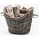 Ivyline Oval Wicker Lined Log Basket