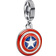 Pandora Marvel The Avengers Captain America Shield Dangle Charm - Silver/Red/White/Blue