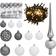 vidaXL Christmas Ball Set with Peak Weihnachtsbaumschmuck 61Stk.