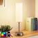 Lindby Felice Satin Nickel/White Bordslampa 46cm