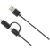 Deltaco USB A - USB Micro-B 2.0 (with Lightning) 1m