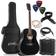 Ashthorpe Dreadnought Acoustic Electric Guitar with 10-Watt Amp Black