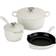 Le Creuset White Signature Enameled Cast Iron Cookware Set with lid 5 Parts