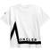 Moncler Kid's M Logo Stripe Graphic Tee - White