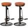 vidaXL Tabourets Avec Motif 2 Pcs Noir/Marron Cuir Véritable De Chèvre 286967 Tabouret de bar 75cm 2pcs