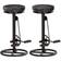 vidaXL Tabourets Avec Motif 2 Pcs Noir/Marron Cuir Véritable De Chèvre 286967 Tabouret de bar 75cm 2pcs