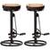 vidaXL Tabourets Avec Motif 2 Pcs Noir/Marron Cuir Véritable De Chèvre 286967 Tabouret de bar 75cm 2pcs