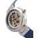 Pearl Adelaide Automatik Skelettuhr Lederband Blau