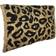 Magid Leopard Print Woven Jute Straw Clutch