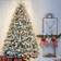 Yaheetech Pre-lit Artificial Incandescent Warm Lights Snow Flocked White Christmas Tree 89.7"