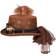 Boland Steampunk Hat Brun med Pilotbriller